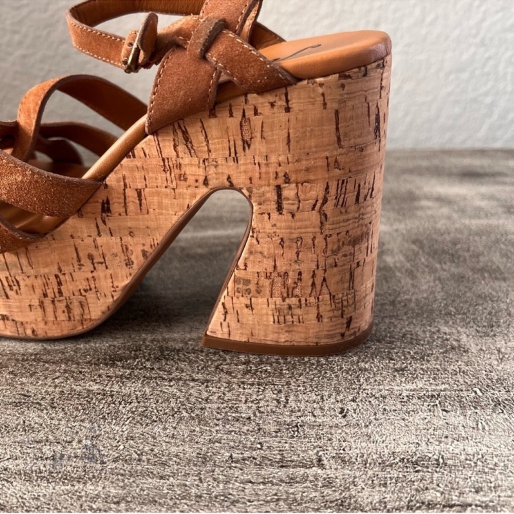 Free People Lisbon MJ Platform Sandals in Brandy Suede size 39.5, US 9.5 - Picture 12 of 16